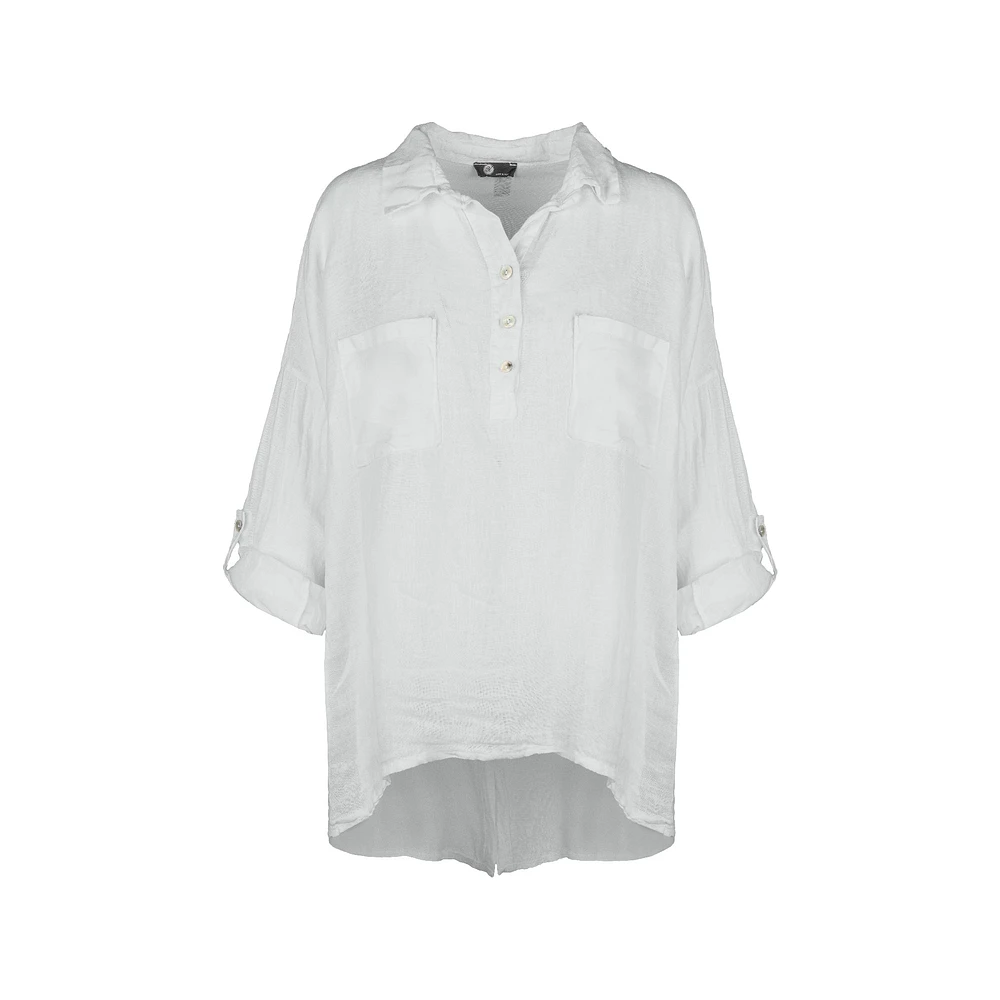 M Made Italy — Chemise tissée à manches longues pour femme