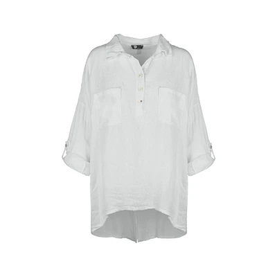 M Made Italy — Chemise tissée à manches longues pour femme