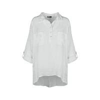 M Made Italy — Chemise tissée à manches longues pour femme