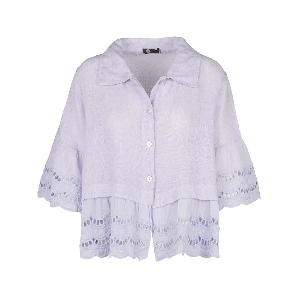 M Made Italy — Women's Woven Half Sleeve Shirt