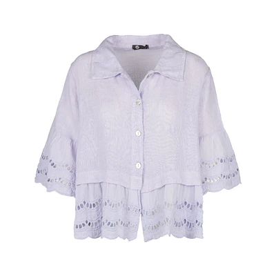 M Made Italy — Women's Woven Half Sleeve Shirt