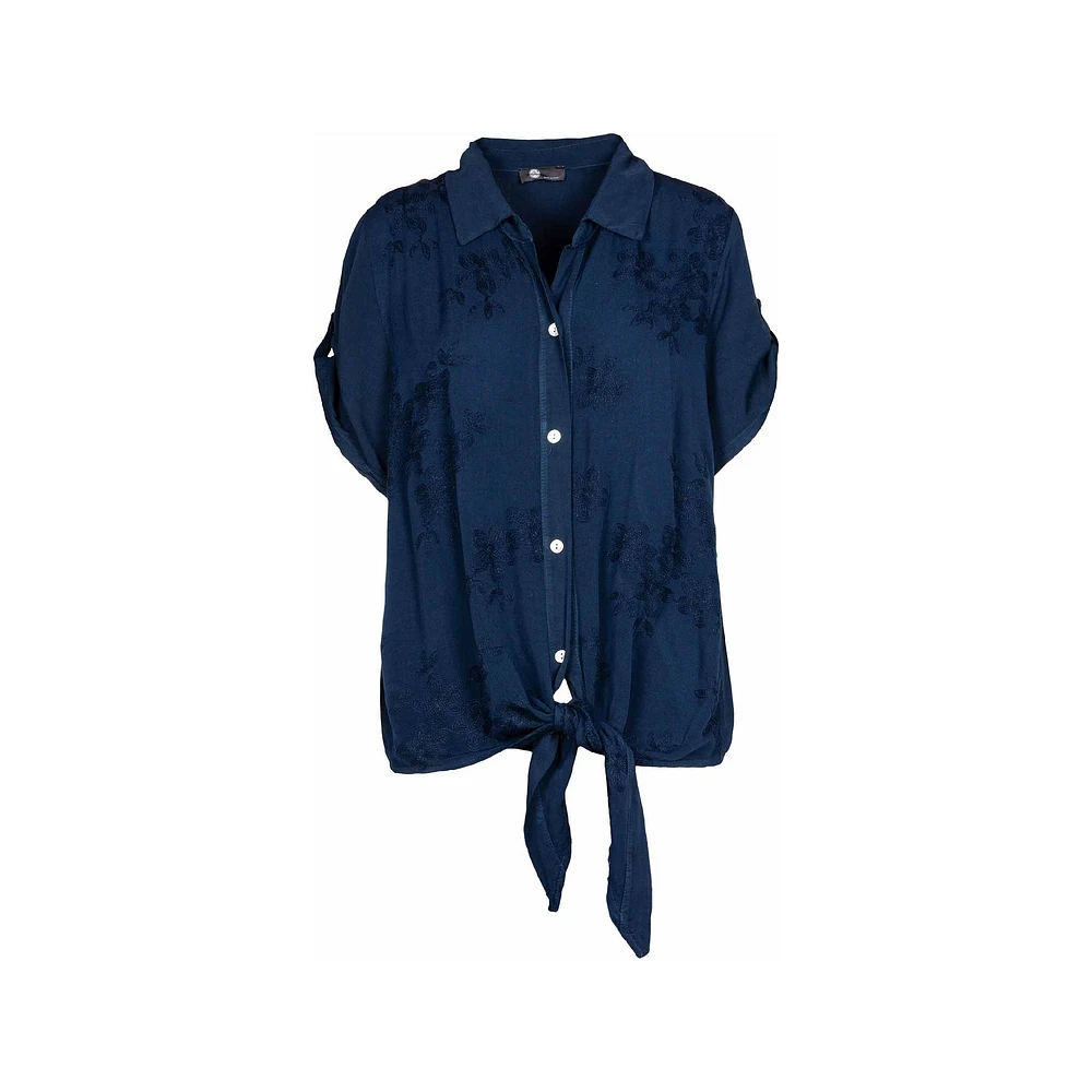 M Made Italy — Chemise tissée à manches courtes pour femme