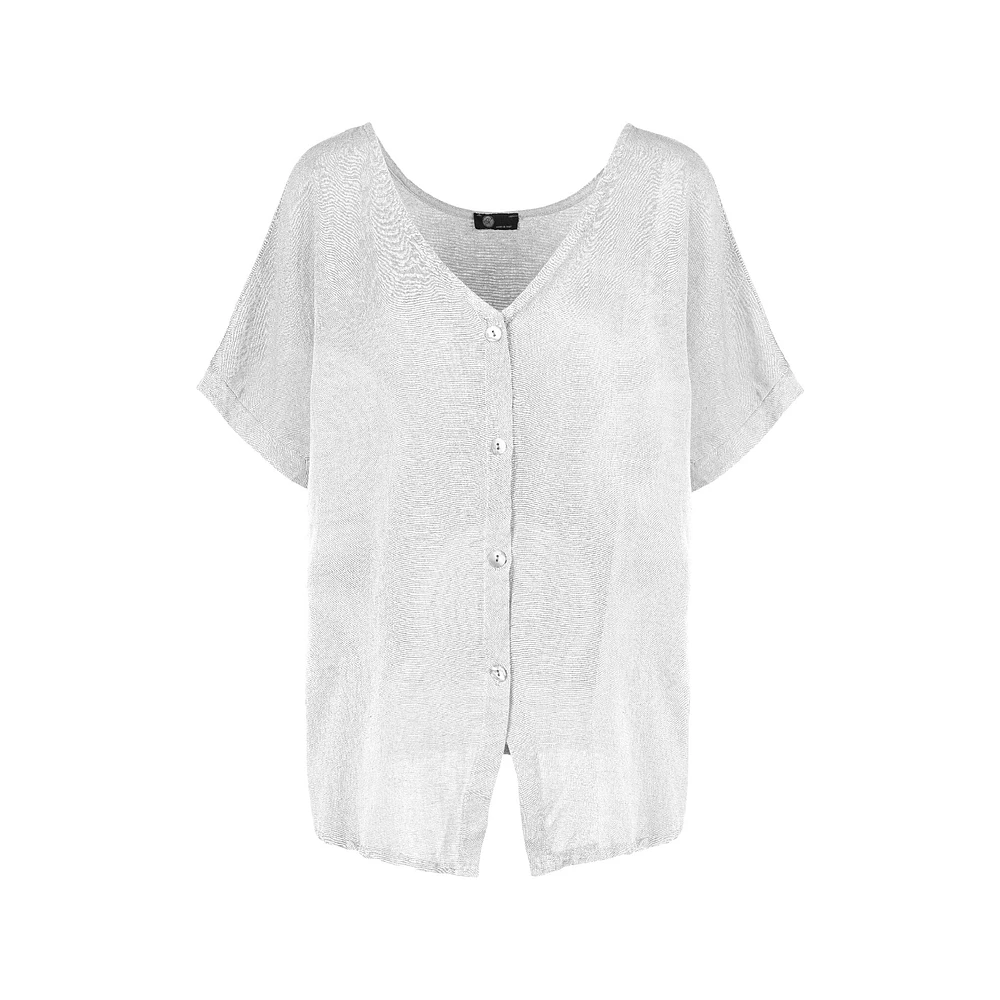 M Made Italy — Chemise tissée à manches courtes pour femme