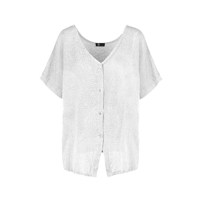 M Made Italy — Chemise tissée à manches courtes pour femme
