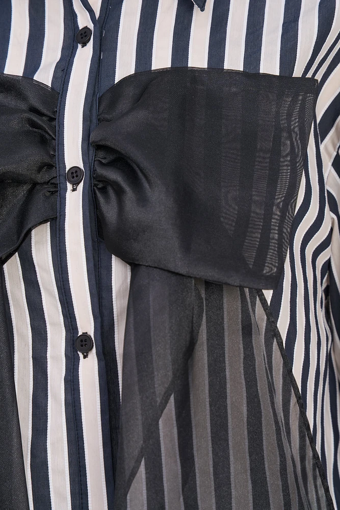 Striped Bow Shirt | Ema&Carla