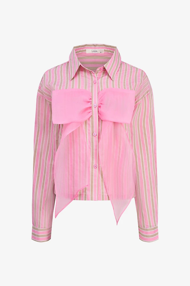 Striped Bow Shirt | Ema&Carla