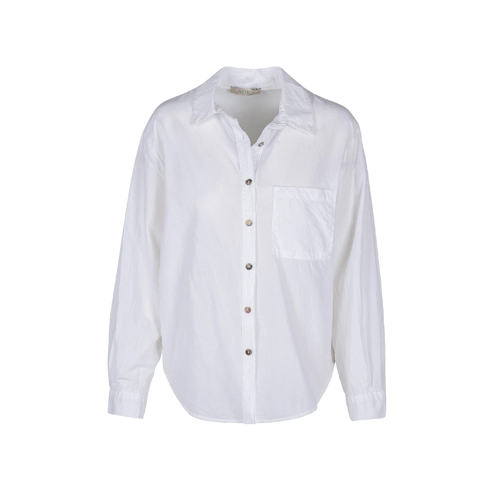 Astrid — Chemise boutonnée tissée pour femme