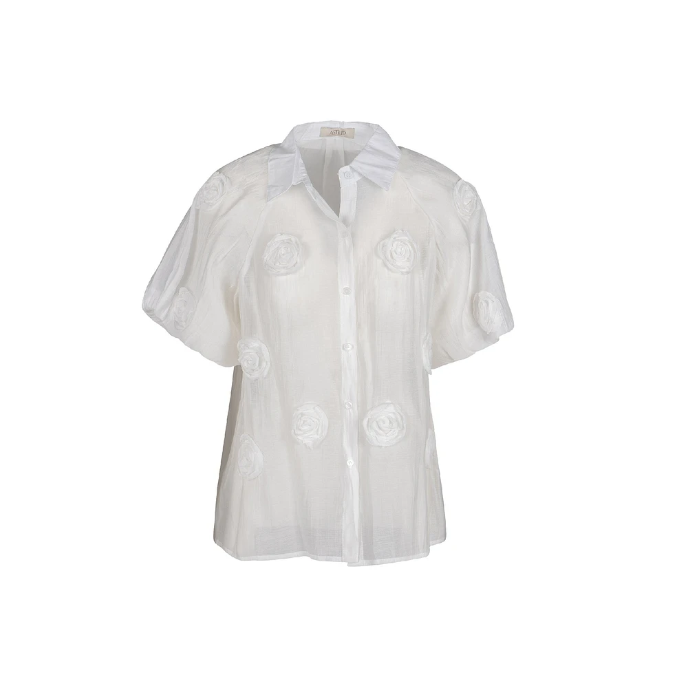 Astrid | Chemise boutonnée tissée pour femme