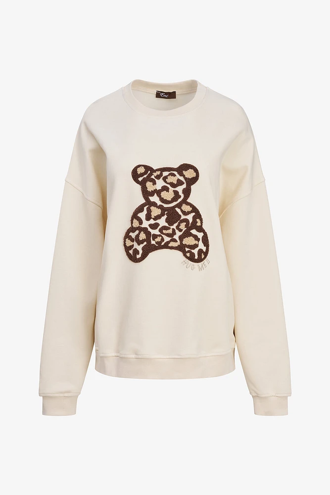 Sweat-shirt léopard ours | Ema&Carla
