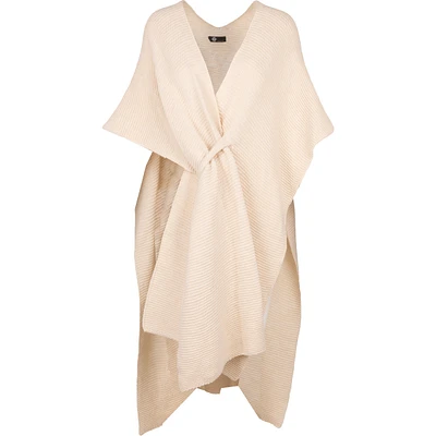 Ladies Knitted Poncho — Beige