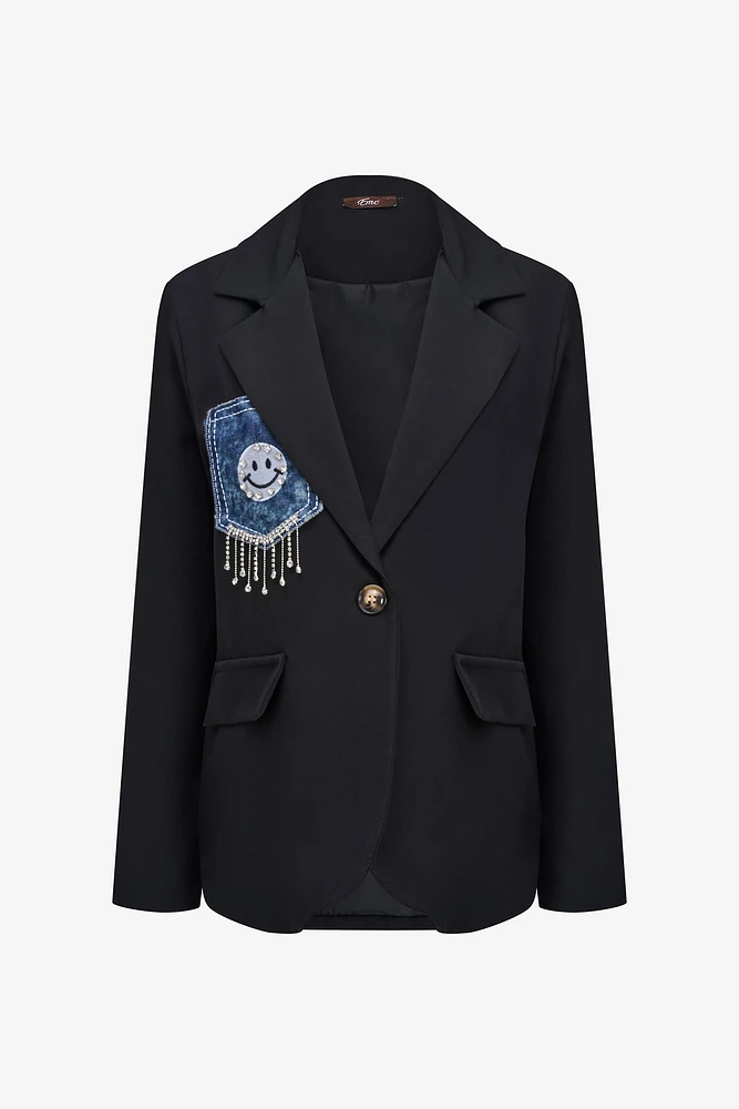 Blazer à patchs smiley | Ema&Carla