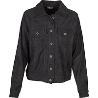 Woven Jacket With Shirt Collar And Patch Pockets