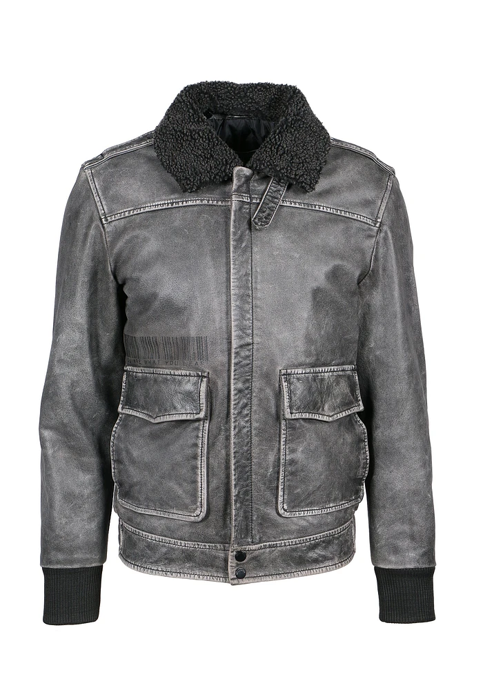 Freaky Nation – Men's Leather Blouson Used Grey