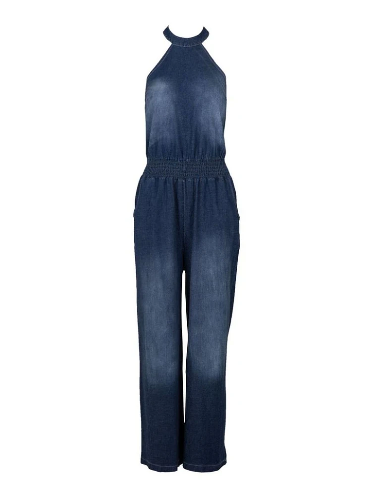 M Made Italy – Ladies Woven Jumpsuit Jeans