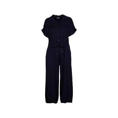 M Made italy — Women's Woven Short Sleeve Jumpsuit