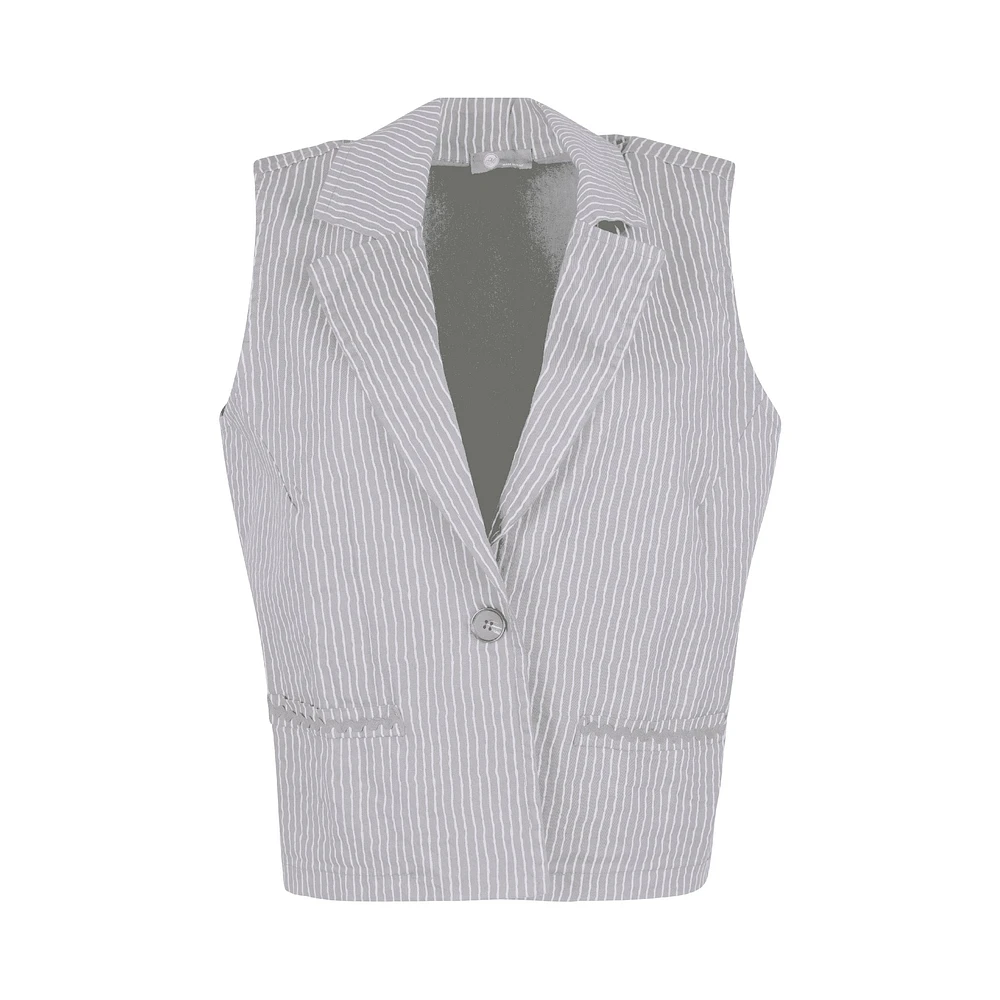 Women's Sleeveless Woven Jacket