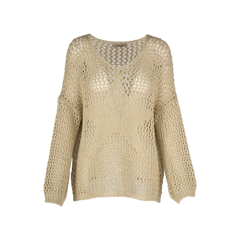 Astrid — Poolside Star Sweater Gold