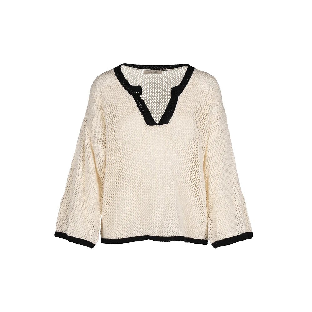 Astrid — Pull en maille douillette pour femme Crème