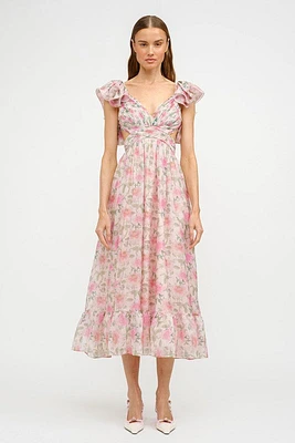 Floral Cut Out Maxi Dress