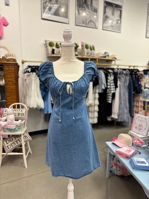 Denim Puff Sleeve Dress