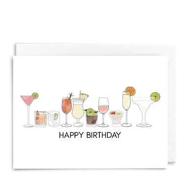 Happy Birthday Cocktails Greeting Card - 21st Birthday Card