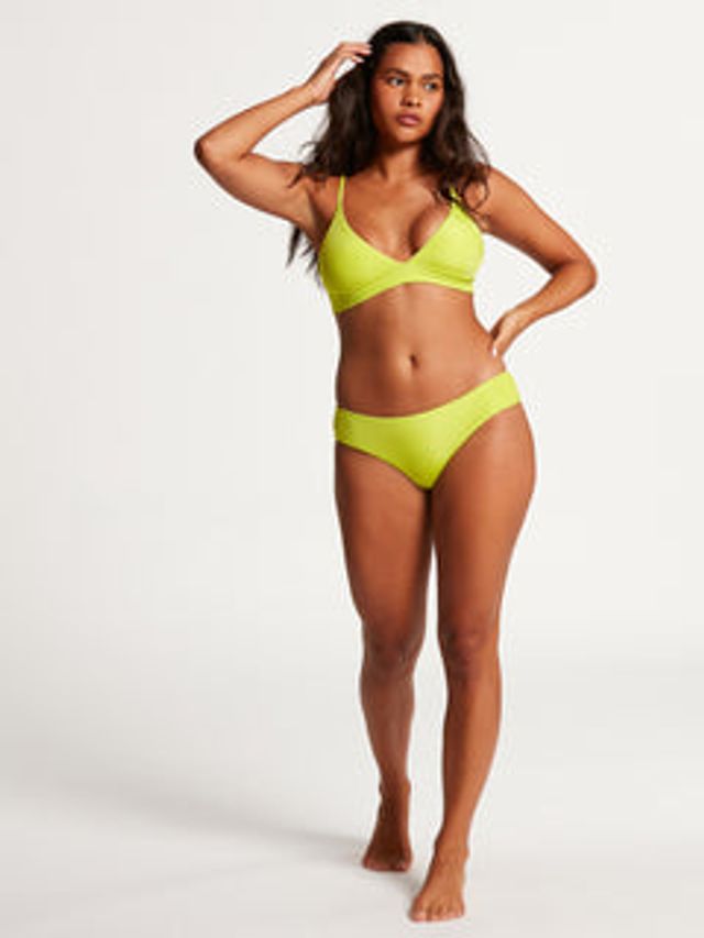 Volcom Simply Rib Cheeky Bikini Bottom - Lime