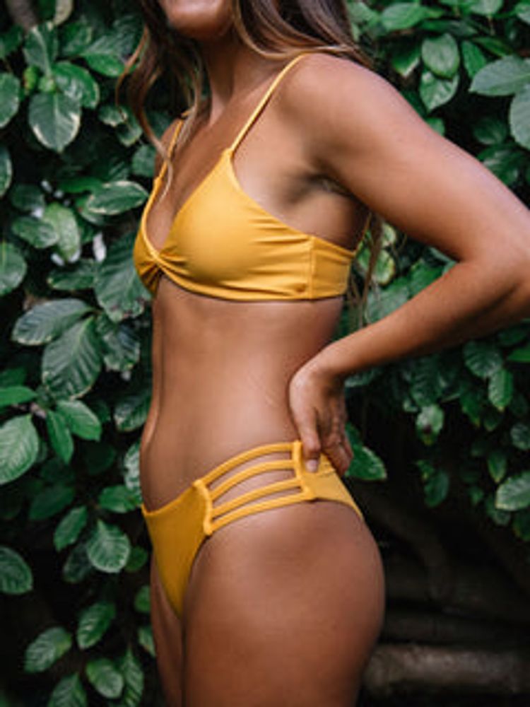 VOLCOM Simply Seamless Cheeky Bikini Bottom - Vintage Gold