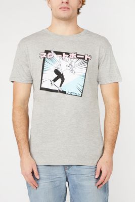 West49 Mens Anime Skater T-Shirt - Heather Grey / | Bramalea City Centre