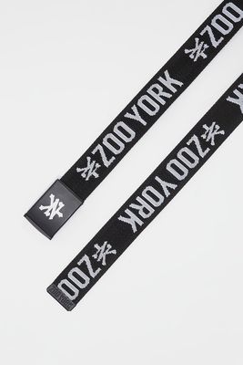 Zoo York Mens Repeat Logo Print Belt - Black /