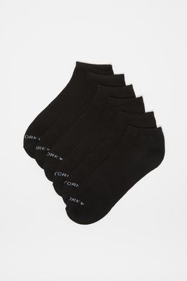 Zoo York Mens No Show Socks 6-Pack - Black / O/S
