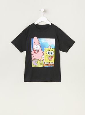 Youth SpongeBob & Patrick Photo T-Shirt - Black /