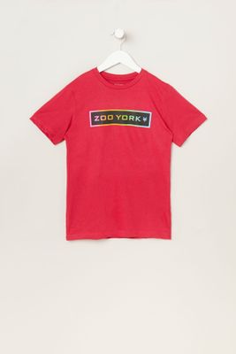Zoo York Youth Gradient Box Logo T-Shirt - Cherry /