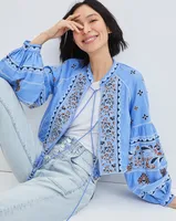 Rivoli Embellished Linen Jacket