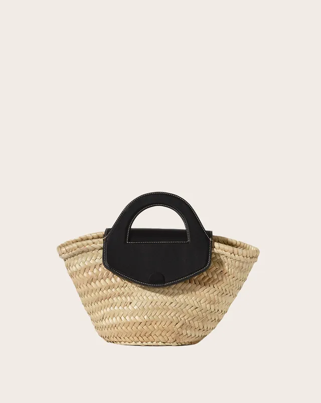 Hereu Coloma Small Woven Leather Tote In Black