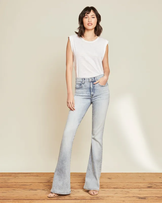 Veronica Beard Beverly Skinny-Flare Jean, Waist Tabs