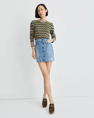 Senia Denim Miniskirt | Patch Pockets