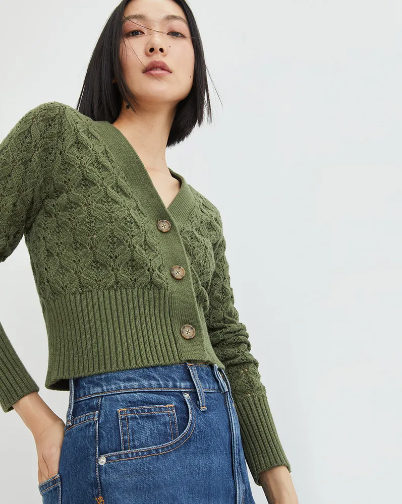 Noorie Pointelle-Knit Cardigan