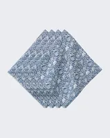 Floral Lace Linen Navy Napkin (Set of 4)