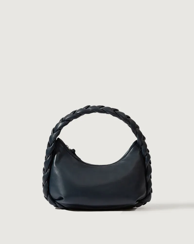 Braided Handle Tote Bag - Black