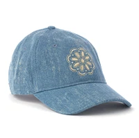 Blossom Stamp Denim Baseball Hat