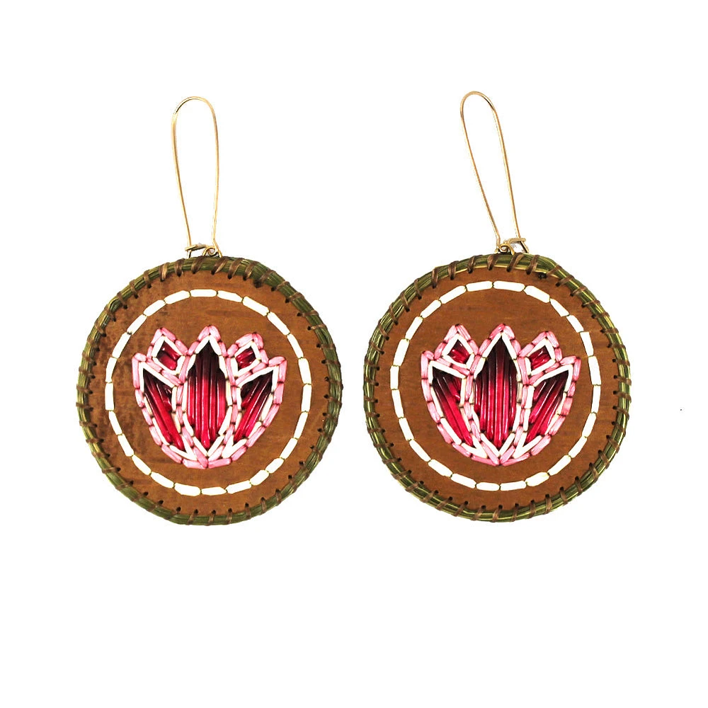 Amber Waboose Quilled Florals Earrings