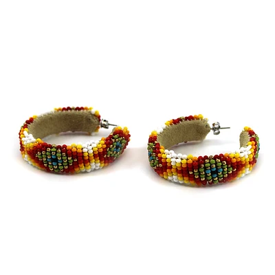Brenda Dowedoff Beaded Hoop Earrings