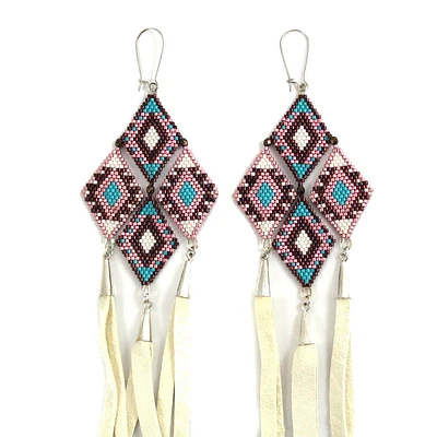 Jennifer Chartrand Pink Tassel Earrings