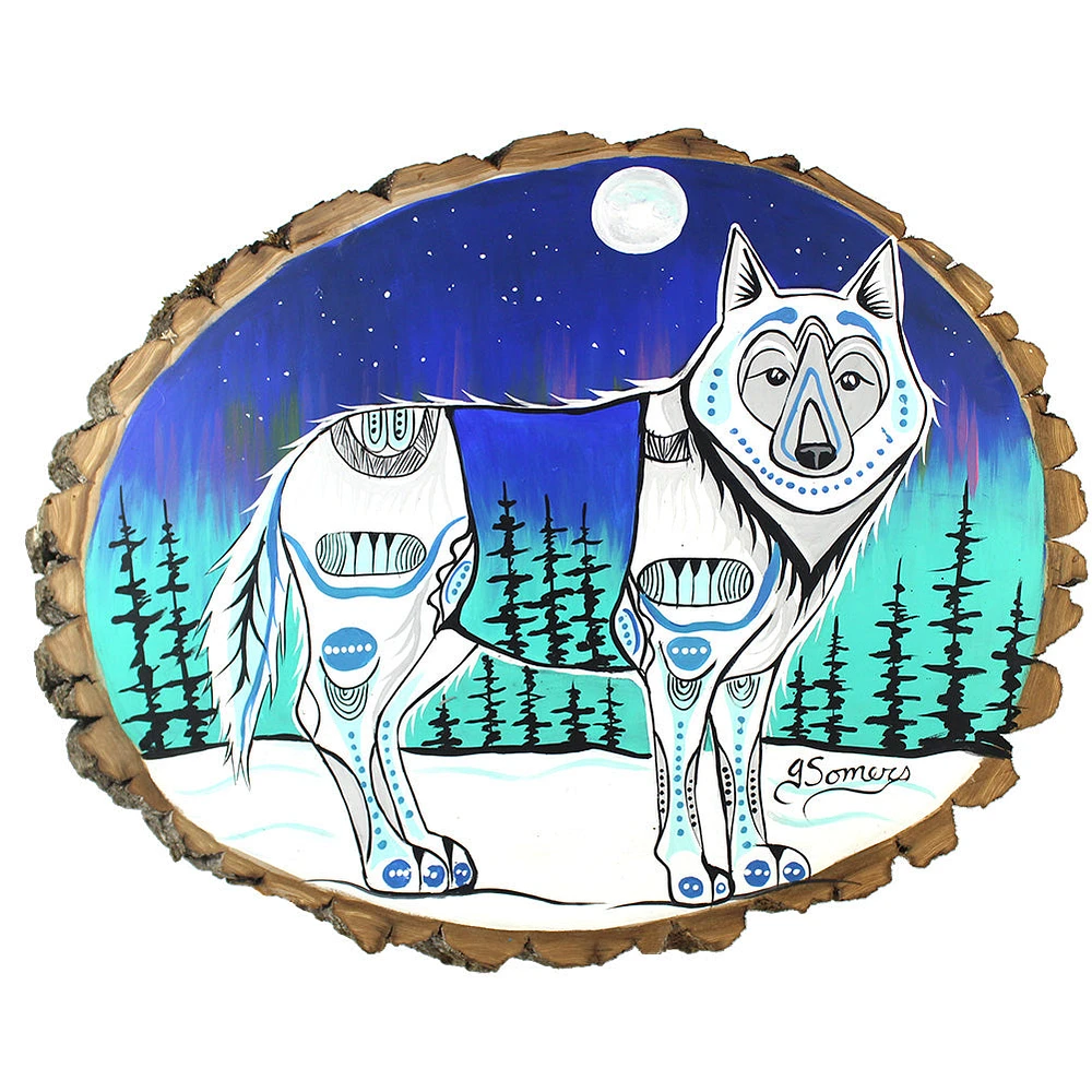 Jessica Somers 'White Wolf' Wood Artwork