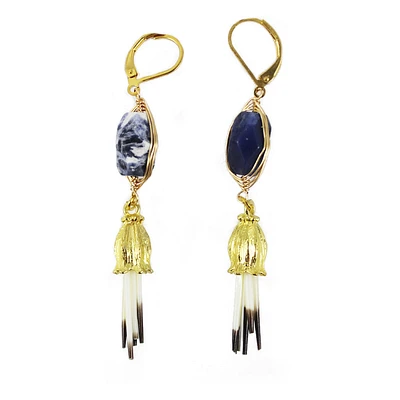 Leanne Niziol Sodalite Quill Earrings