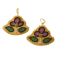 Megan Guimond Purple Floral Earrings