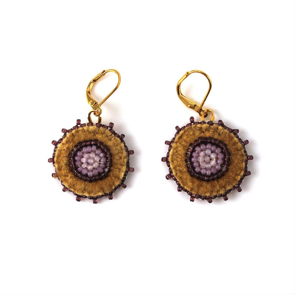 Megan Guimond Purple Beaded Earrings