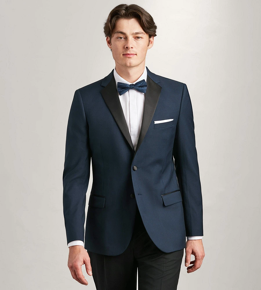 Modern Fit Navy Notch Lapel Solid Tuxedo Jacket