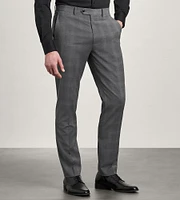 Slim Fit Grey Plaid Suit Pants