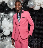 Slim Fit Bright Pink Solid Suit Jacket